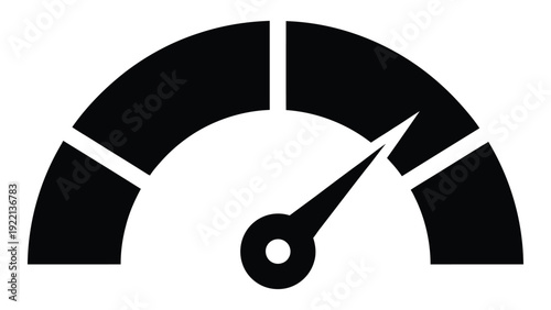 A black and white image of a speedometer dial isolated on white background, Vector