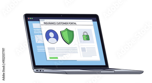 Businessman signing health insurance agreement displayed on a computer screen