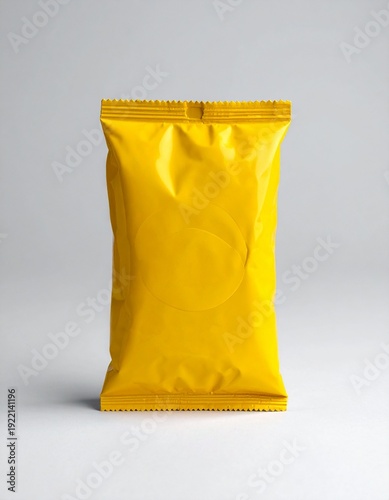 Vibrant Yellow Packaging - A Blank Canvas for Product Branding and Design, Isolated on a Clean Background.