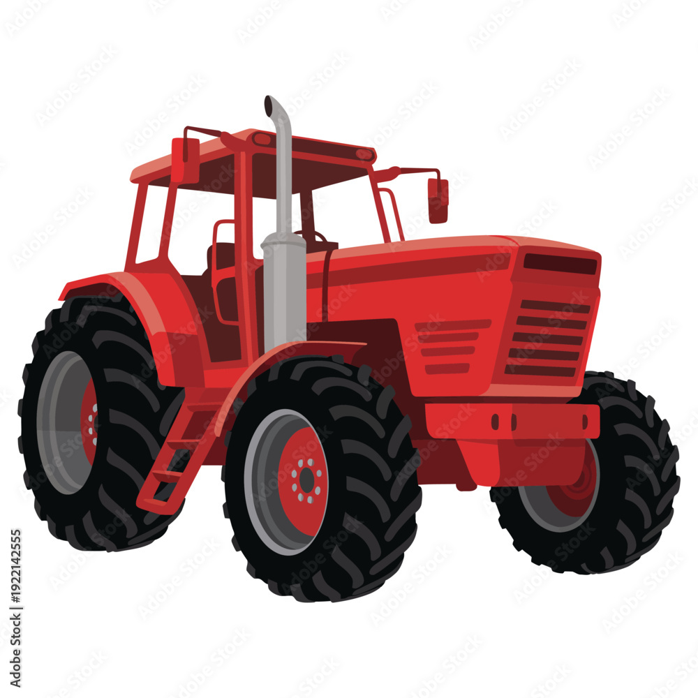 Obraz premium red tractor isolated on white