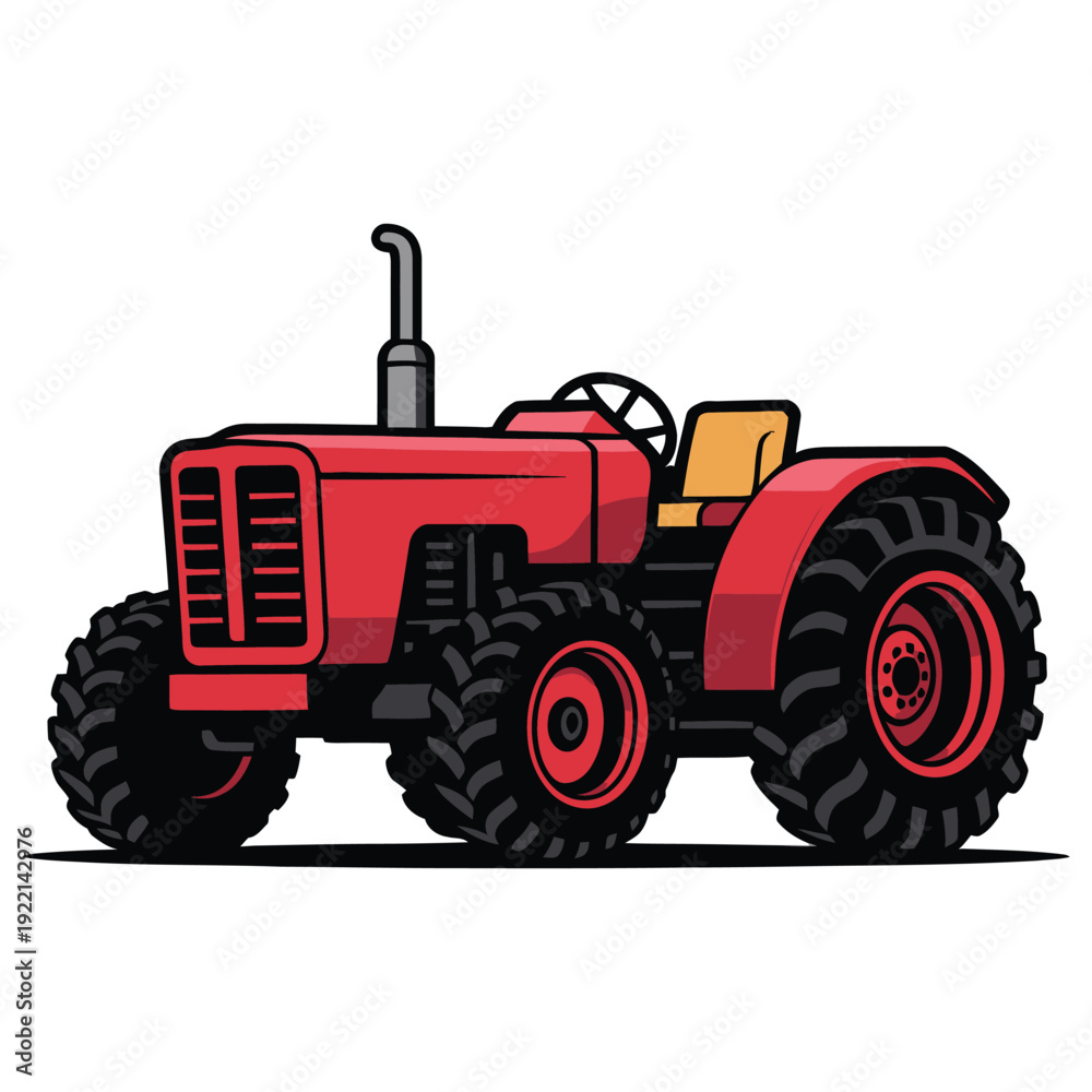 Obraz premium red tractor isolated on white