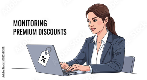 Man using laptop online insurance renewal reminders illustration