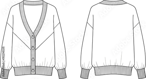 Comprehensive Fashion Vector Illustration Collection Featuring Mens Dress Shirts Trousers Cargo Joggers Womens Tank Tops Oversized Cardigans and Various Handbags Silhouette Icons for Design Templates