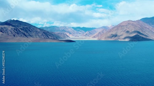 Wallpaper Mural 4K Drone Footage of Blue Water Pangong Lake in Ladakh, India Torontodigital.ca
