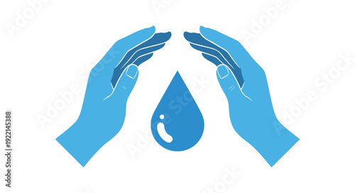 World Water Day concept with hands protecting a water drop, illustrating the importance of water conservation and sustainability for our planet