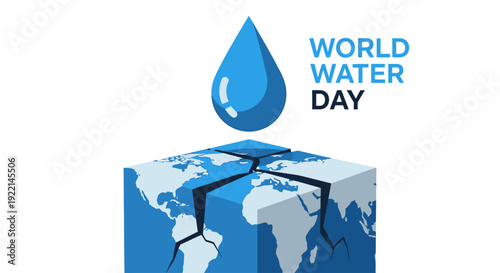 Illustration of World Water Day emphasizing the importance of water conservation and the earth's delicate balance