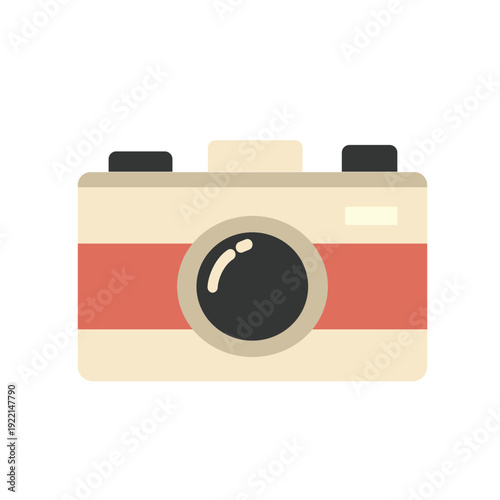Minimalist Retro Camera Icon. Minimal Vintage Camera Graphic. Retro Photography Camera Illustration. Digital camera.