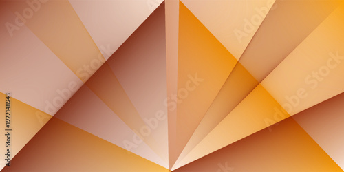 Pastel soft brown beige pink peach fuzz white abstract background. Geometric shape. Line stripe corner facet triangle. Color gradient. Noise grain. Premium. Design.