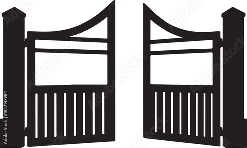 Black metal gates, modern fence panels, steel entrance gates, decorative outdoor gates