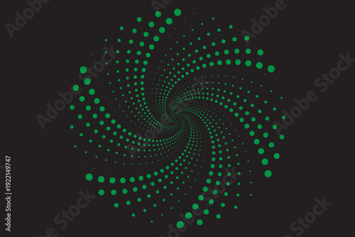 Dotted gradient circle. Halftone effect circular dotted frame. Progress round loader. Half tone circle. Vector illustration isolated on the black background. eps 10