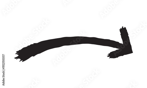 hand drawn brush arrow set black marker stroke vector brush arrow set