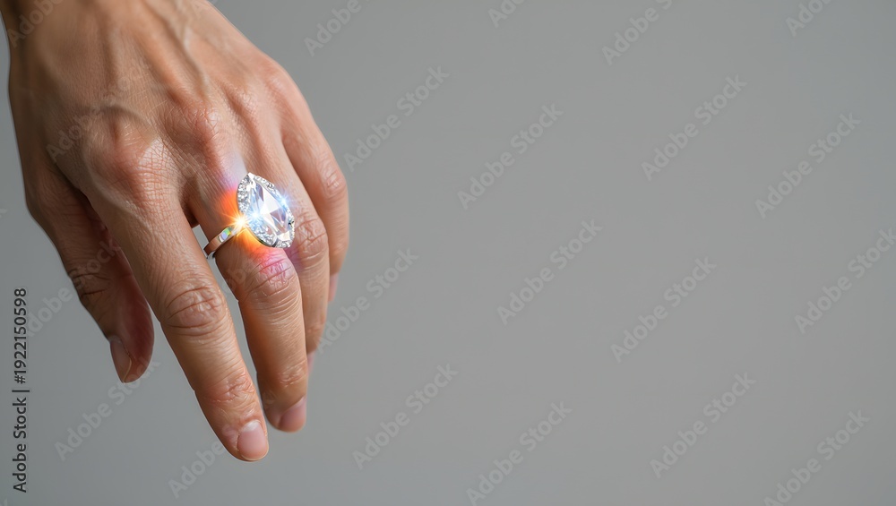 Fototapeta premium Interactive AR Jewelry Experience with Holographic Ring Projection