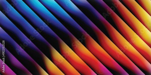 Vibrant abstract background with colorful wavy stripes, modern vector art, dynamic and energetic design for creative projects