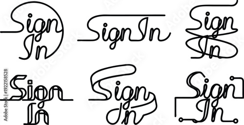 Sign in logo designs various creative styles for websites and applications  modern and minimalist concepts