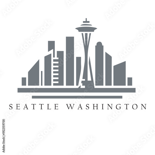 seattle city skyline vector illustration