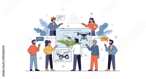 Diverse Team Collaborating on Drone Delivery and Smart City Solutions.