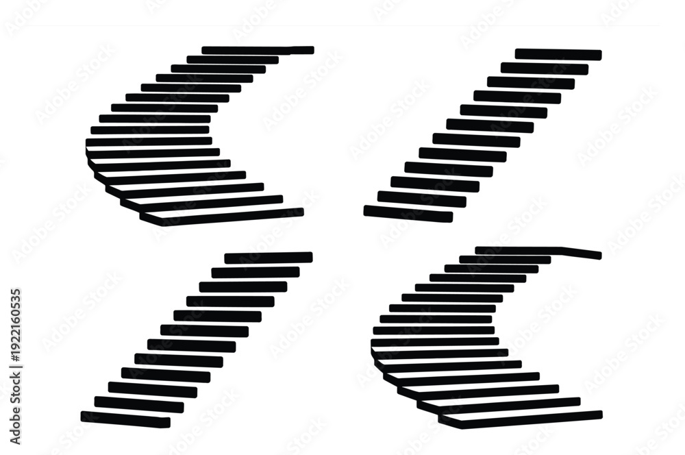 Naklejka premium Abstract Staircase Geometric Pattern Vector Illustration