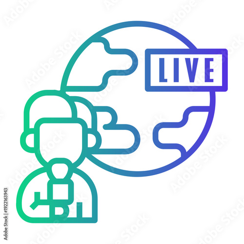 broadcast Line Gradient Icon