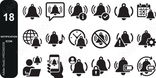 Modern bold notification bold icons editable stroke.