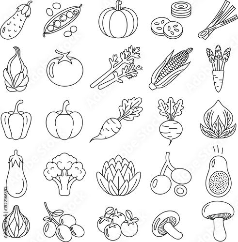 Here is the SEO-focused metadata for your vegetable icon set, designed to rank well for healthy eating and culinary categories.