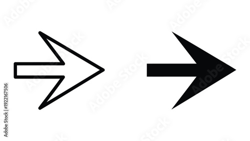 Two black arrows pointing right on white background