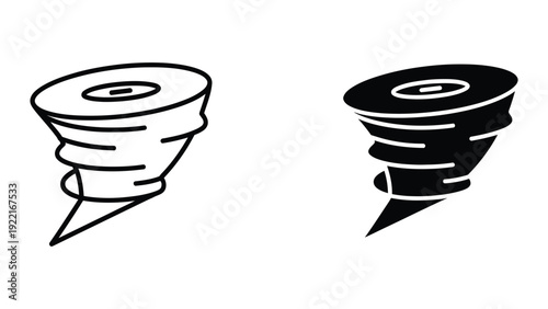 Tornado icons in black and white