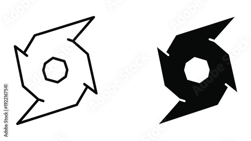 Black and white abstract emblems