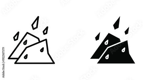 Volcano eruption icon set