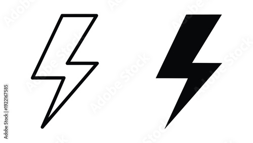 Free Download Black lightning bolt icons on white background - GFXLoad