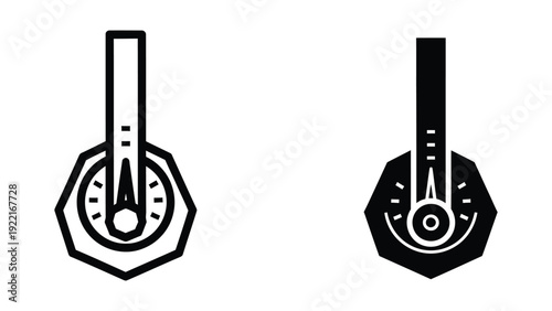 Thermometer icons in black and white