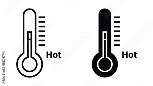 Thermometer icons indicating hot temperature