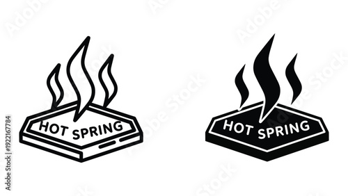 Hot spring logo vector illustration