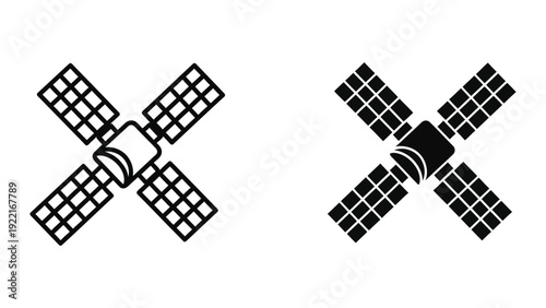 Satellite icons set