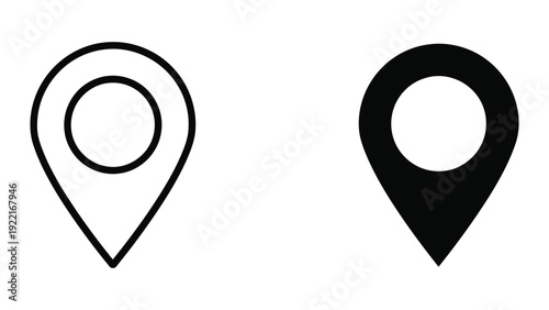 Map Pin Icons in Black and White