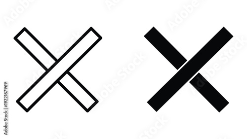Cross symbol icon set