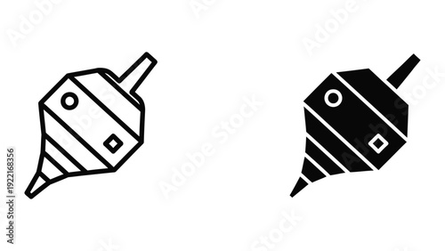 Simple black and white dreidel illustration