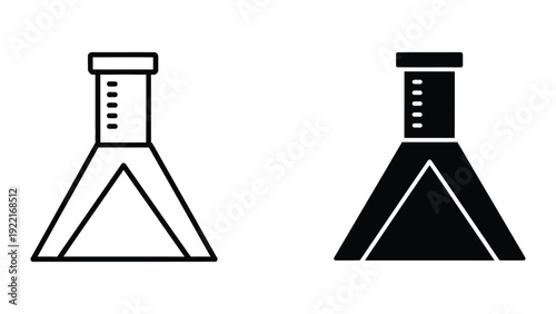 Laboratory flasks icon set