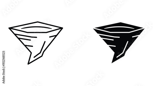 Tornado icons in black and white