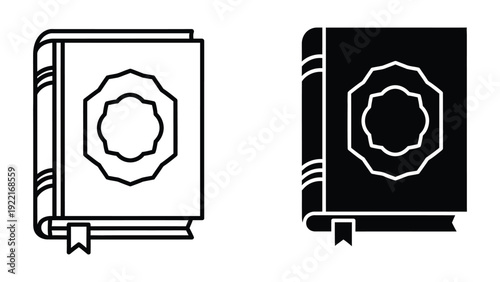 Black and white book icons