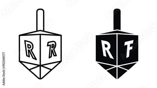 Dreidel illustrations for Hanukkah celebration