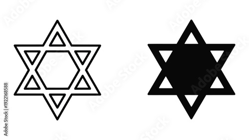 Star of David symbol in black and white