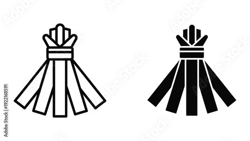 Black and white abstract fan shapes