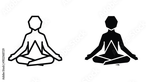 Silhouette of a man and woman meditating