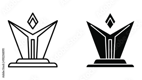 Simple black and white trophy icons