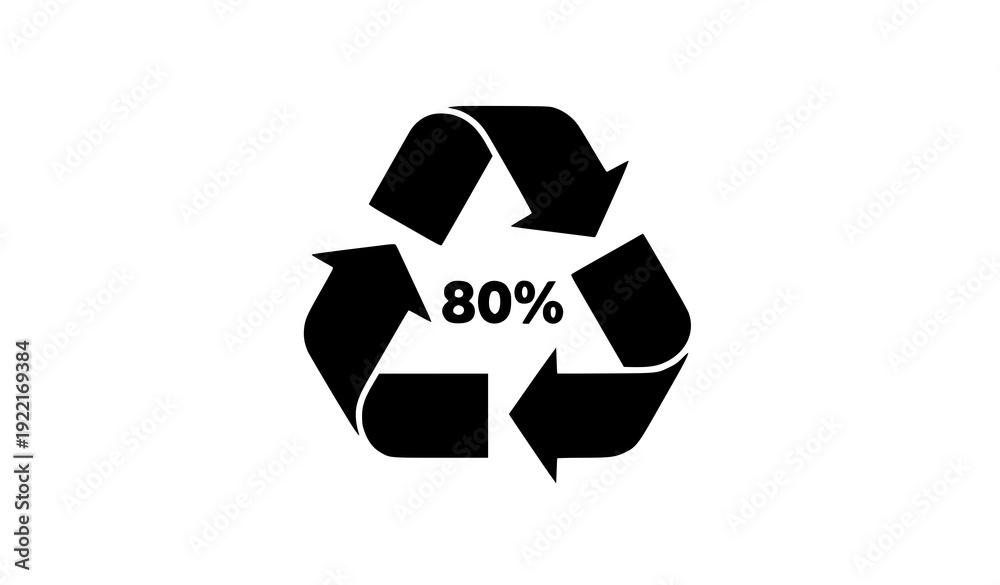Obraz premium Black Recycle Sign Silhouette Eco Recycling Symbol Vector Isolated on White Background