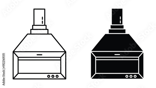 Kitchen hood outline vector illustration