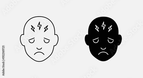 Theater Drama and Comedy Masks Icons – Tragedy Performance Symbol Outline and Solid