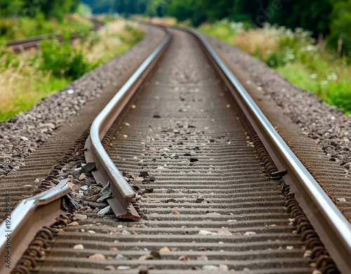 A broken railway line. Danger of train derailments