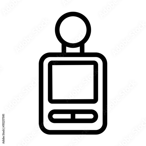 Vector line icon of a light meter, a digital device used for measuring light intensity or sound levels.