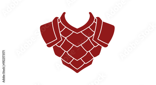 Red Medieval Knight Armor Illustration.